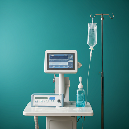 Strumentazione medica dello studio: monitor diagnostico, dispositivo audioimpedenzometrico e asta porta flebo